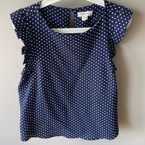 Cute navy and with polka dot blouse